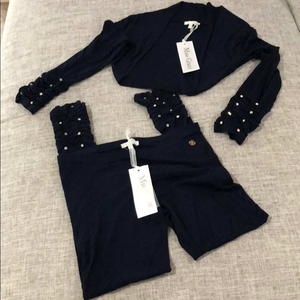 Leggings outfit, Navy blue European brand , 🌸